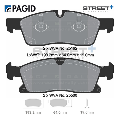 T8112SP2001 Pagid Street+ Brake Pad Set