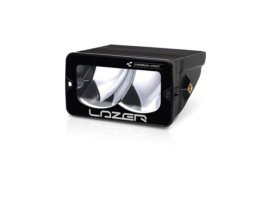 Lazer Lamps Carbon-2 Spot GEN3 from Carbon Series, angled side view showing its compact design and mounting bracket.