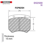 FCP825H - DS2500 Brake Pads