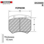 FCP825R - DS3000 Brake Pads