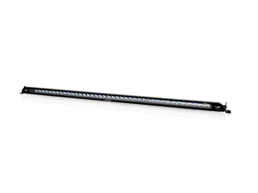 Lazer Lamps Linear-42 Elite linear light bar with angled design, featuring multiple LED segments and durable black casing.
