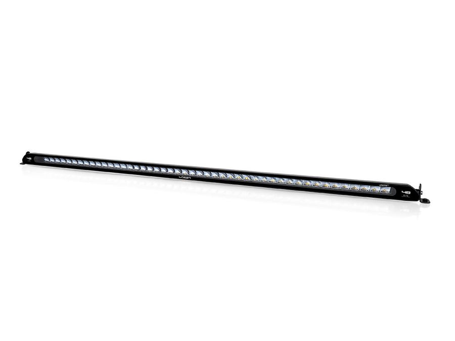 Lazer Lamps Linear-48 Elite linear work light with angled design, showcasing its durable metal housing and bright LED illumination.