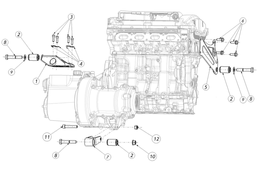 D11 Engine / Gearbox Mount
