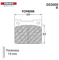 FCP809R - DS3000 Brake Pads