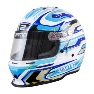 RZ 42 Youth Karting Helmet - White / Blue