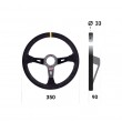 Atech 350mm 90mm Dish Suede Steering Wheel - ATVO0102
