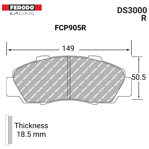 Ferodo DS3000 Front Brake Pads for Honda Accord 2.2 16V 1989-1991 FCP598R