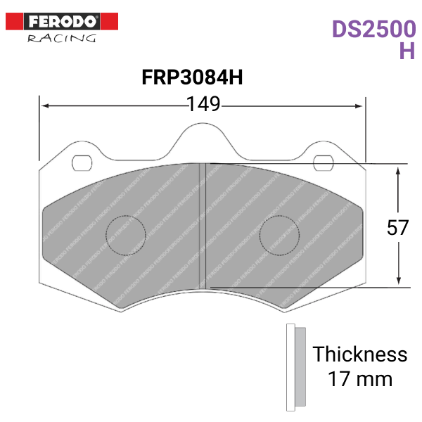FRP3083H Models PN 2012+ Ferodo DS2500 Rear Brake Pads for McLaren MP4-12C