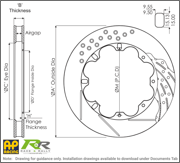 Ventilated brake disc dimensions